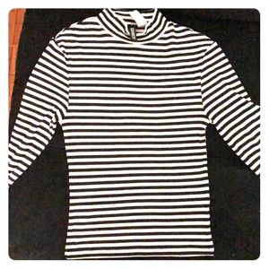 Black and white striped long sleeve shirt